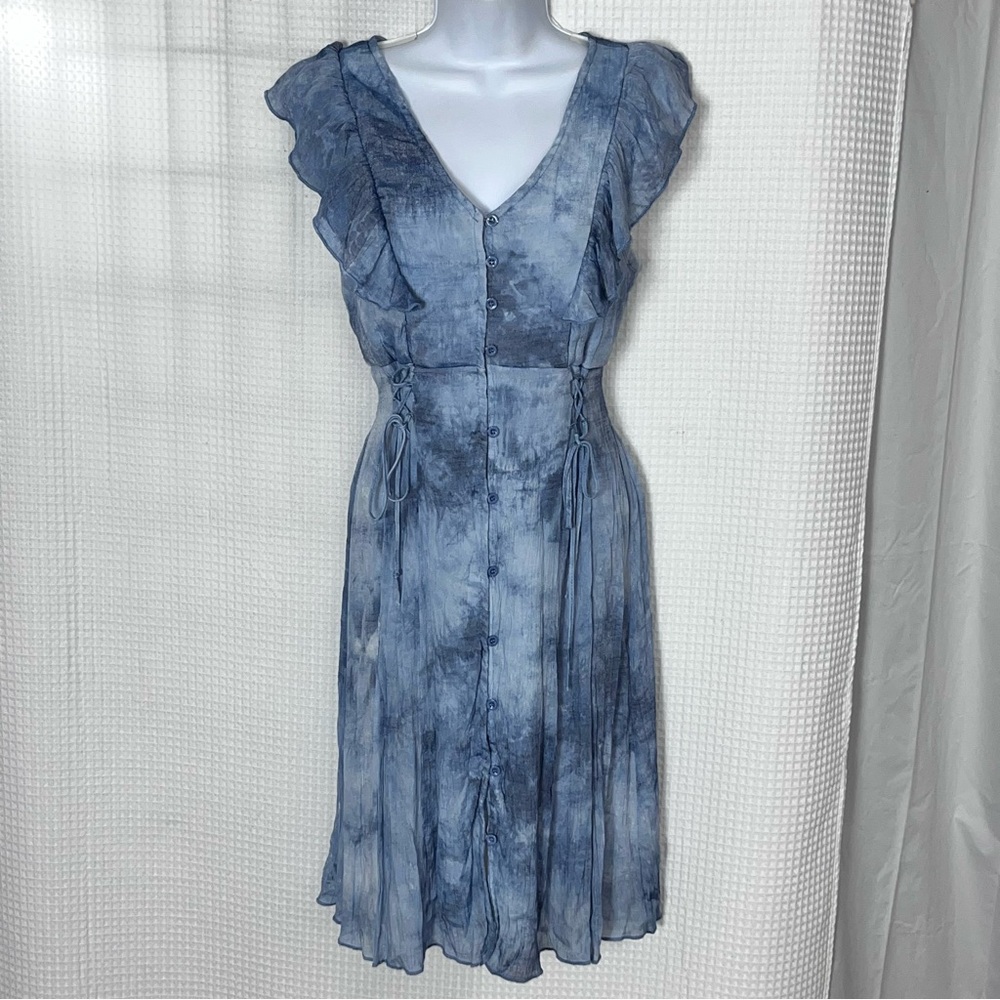 J glee ladies Blue Tie-Dye Midi Dress size small